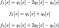 Equations of thansformed signals. They can be read from M dagger