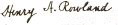 H. Rowland signature